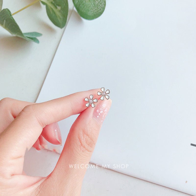 Wholesale Drops Oil Zircon Flowers 925 Sterling Silver Earrings